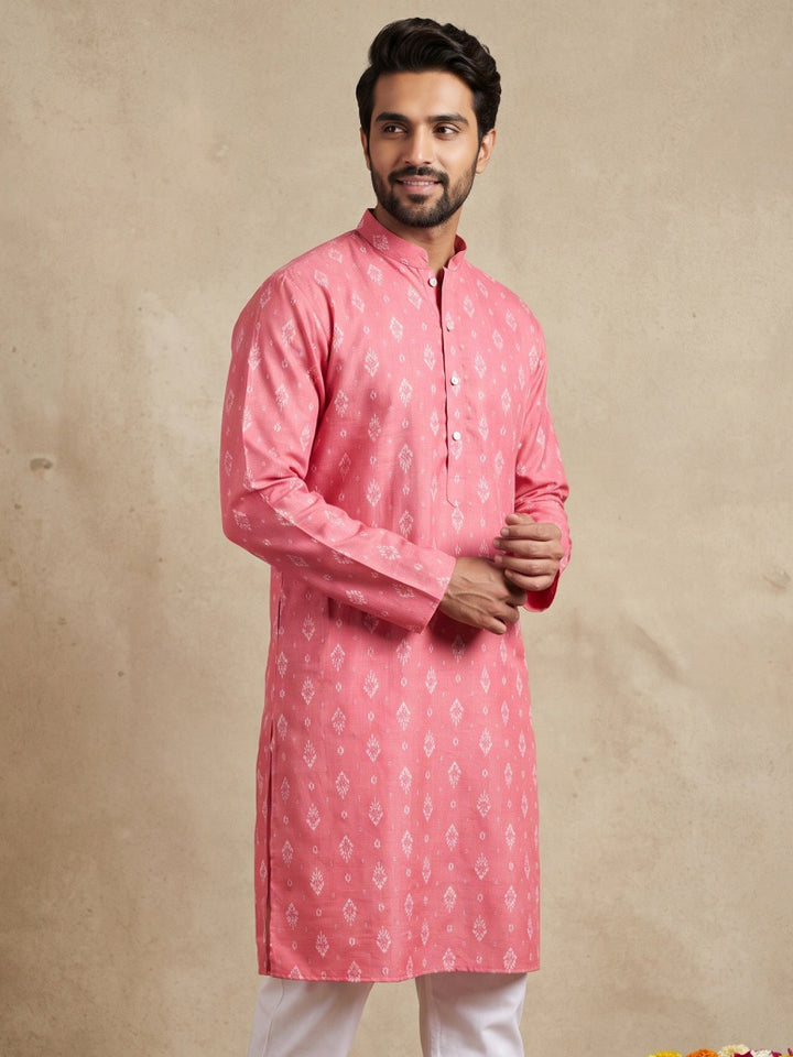 Men’S Foil Print Traditional Kurta