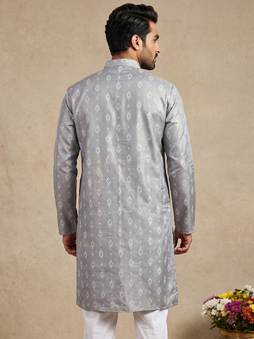 Men’S Foil Print Traditional Kurta