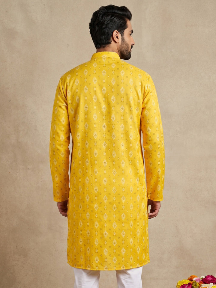 Men’S Foil Print Traditional Kurta
