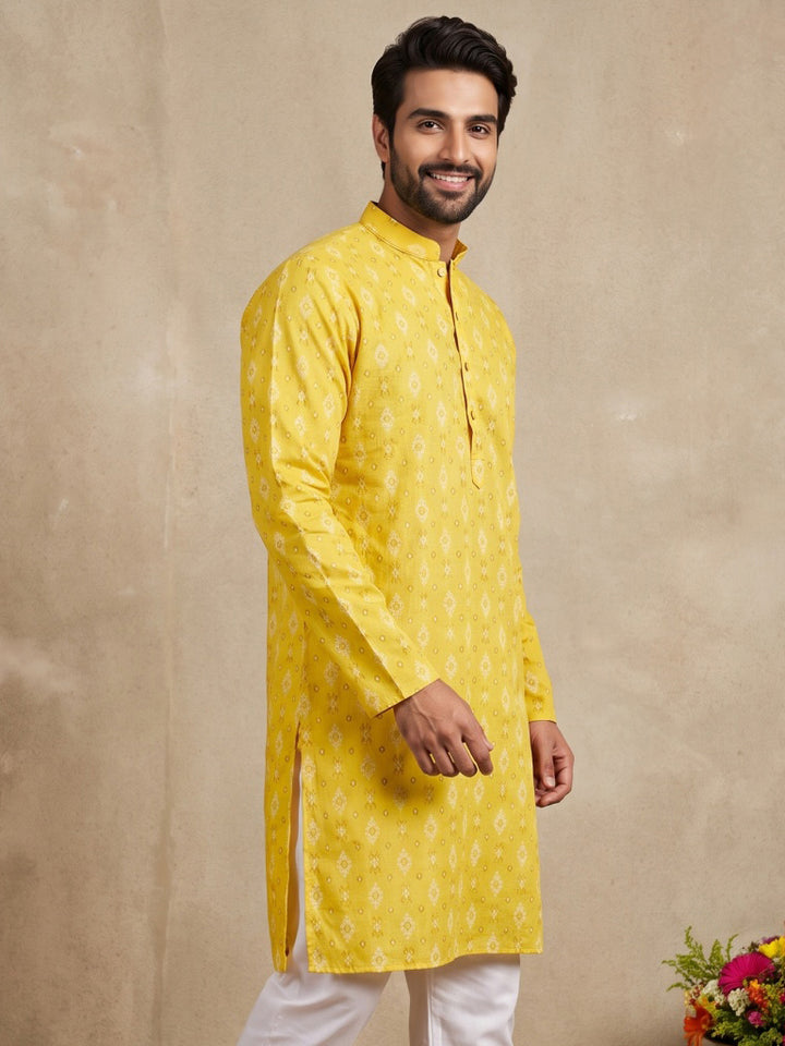 Men’S Foil Print Traditional Kurta