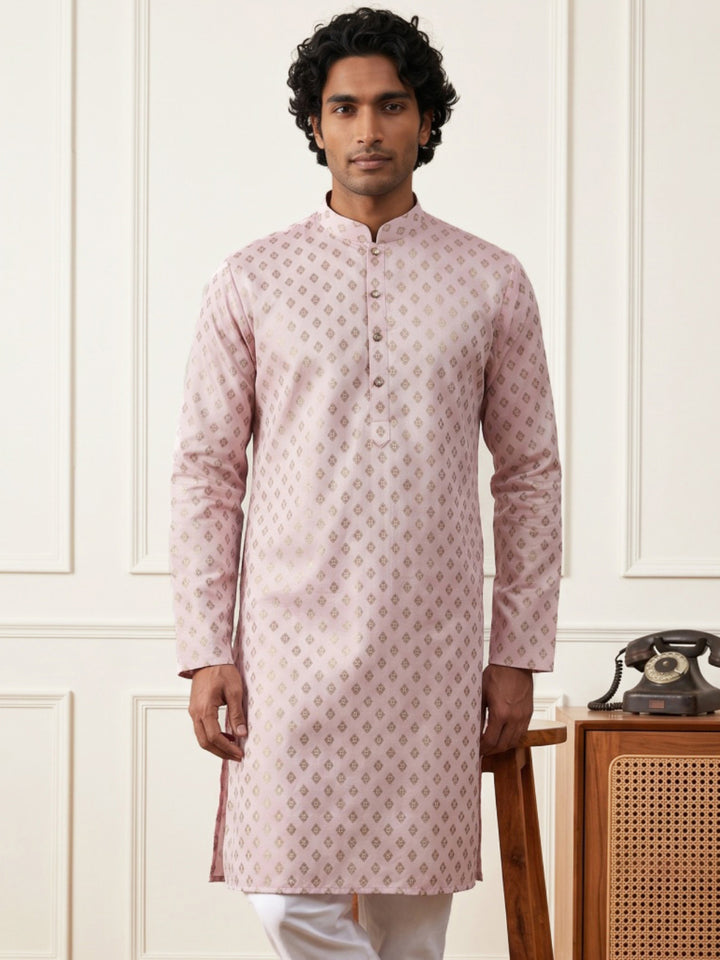 Men’S Foil Print Traditional Kurta
