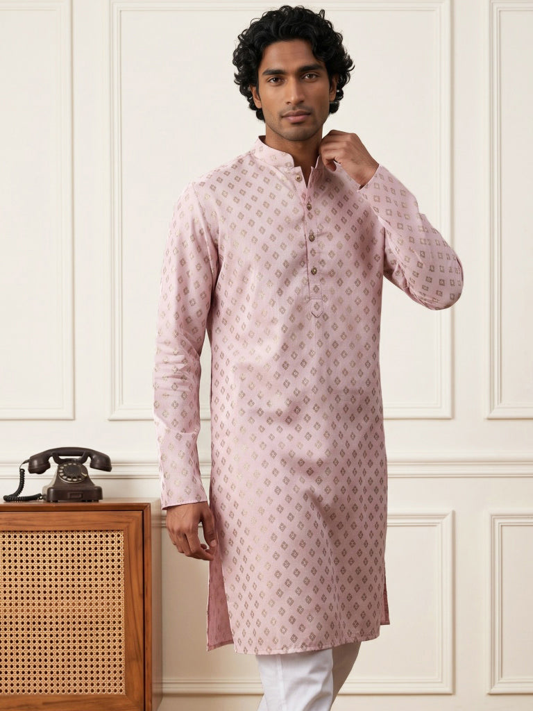 Men’S Foil Print Traditional Kurta