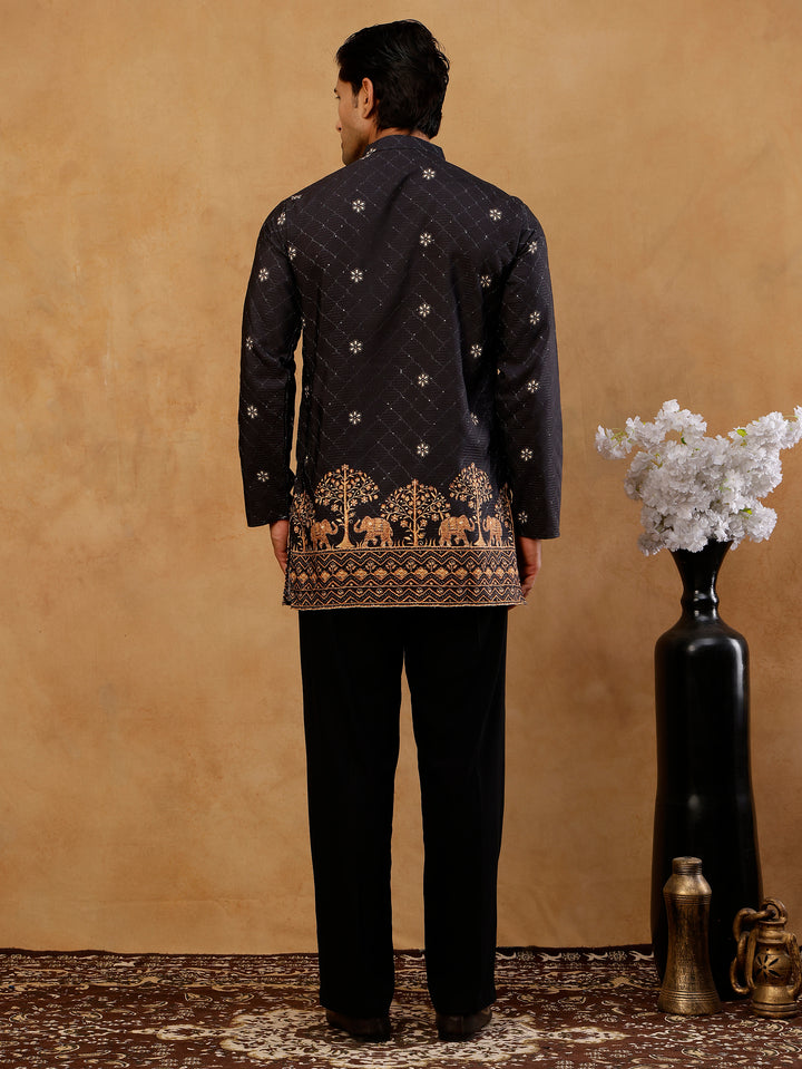 Premium Printed &amp; Thread Work Kurta With Korean Pants