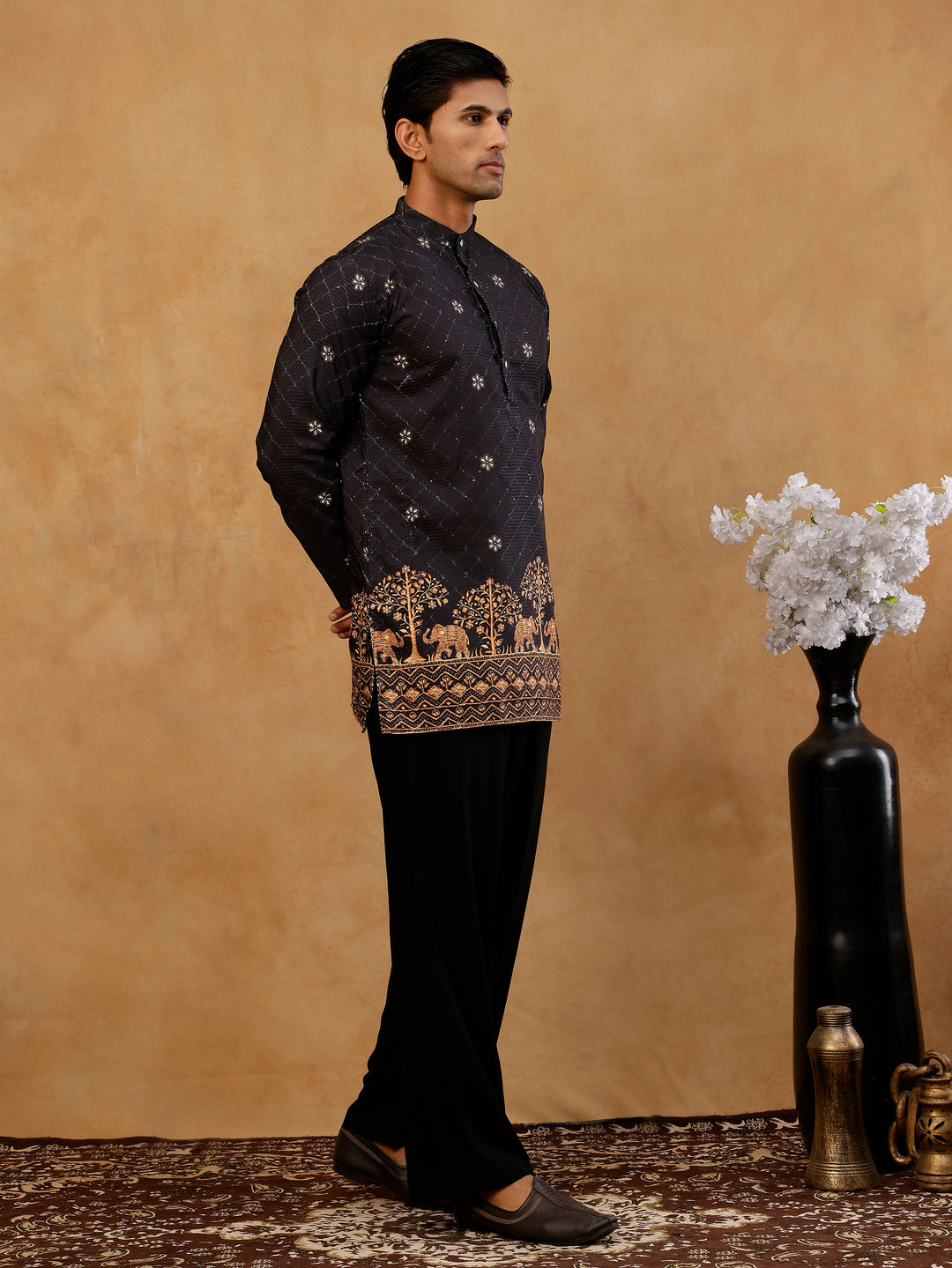 Premium Printed &amp; Thread Work Kurta With Korean Pants