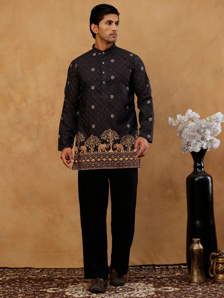 Premium Printed &amp; Thread Work Kurta With Korean Pants