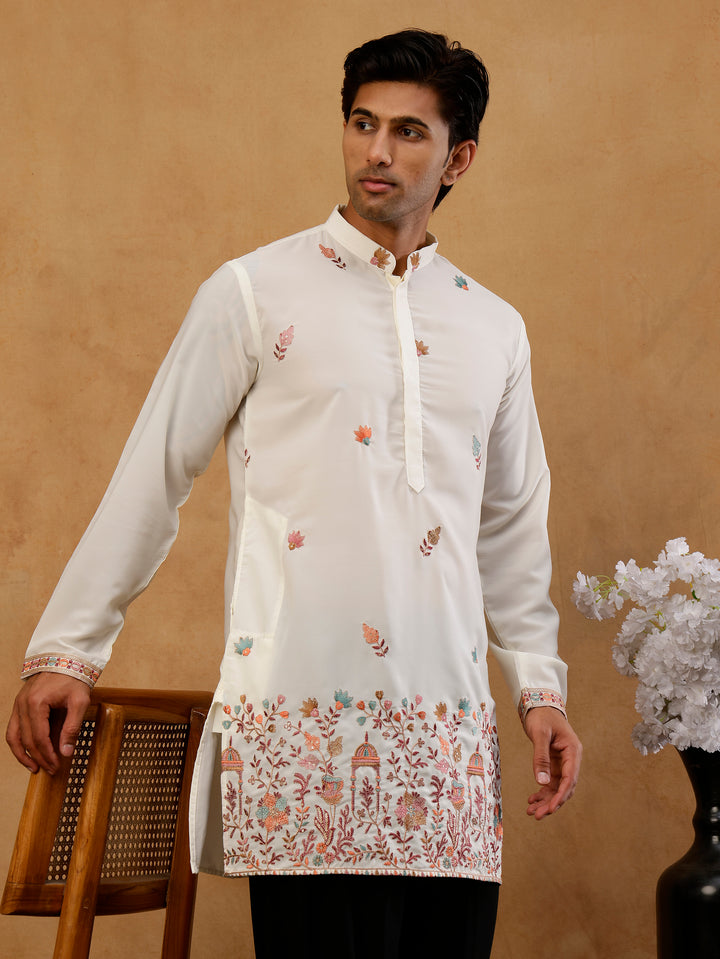 Japanese Fabric Embroidered Kurta &amp; Korean Pants Set
