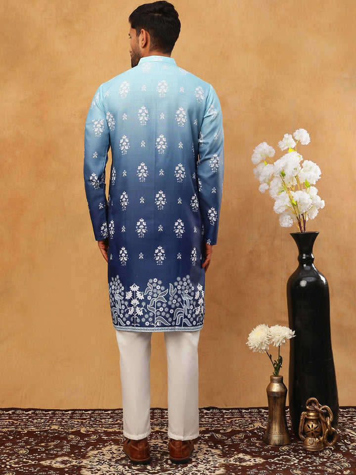 Printed Cotton Blend Kurta Pyjama Set