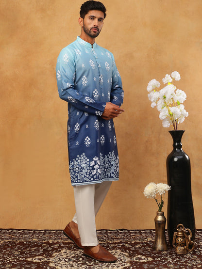 Printed Cotton Blend Kurta Pyjama Set
