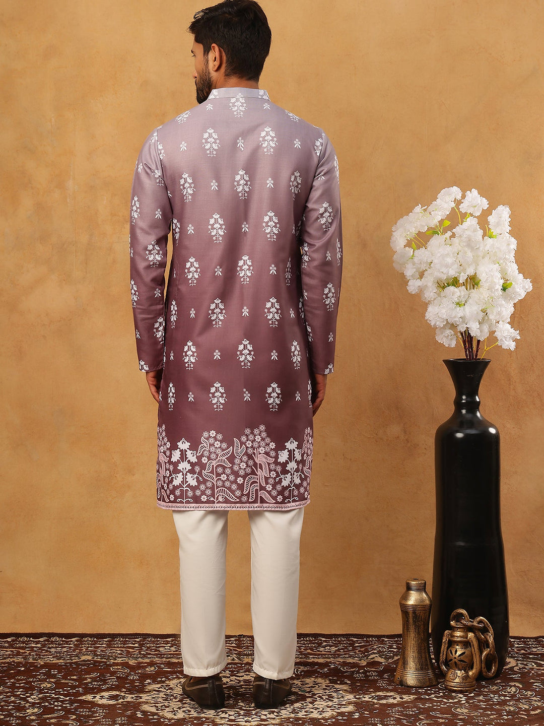 Printed Cotton Blend Kurta Pyjama Set