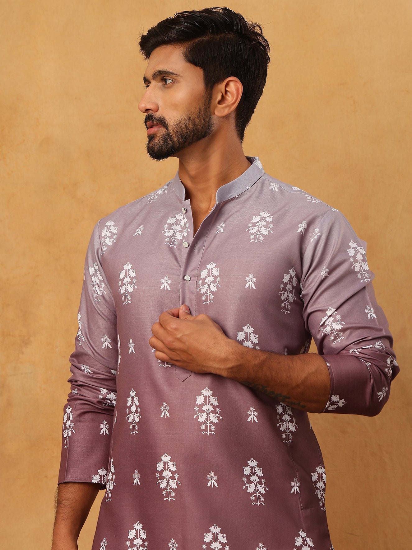 Printed Cotton Blend Kurta Pyjama Set