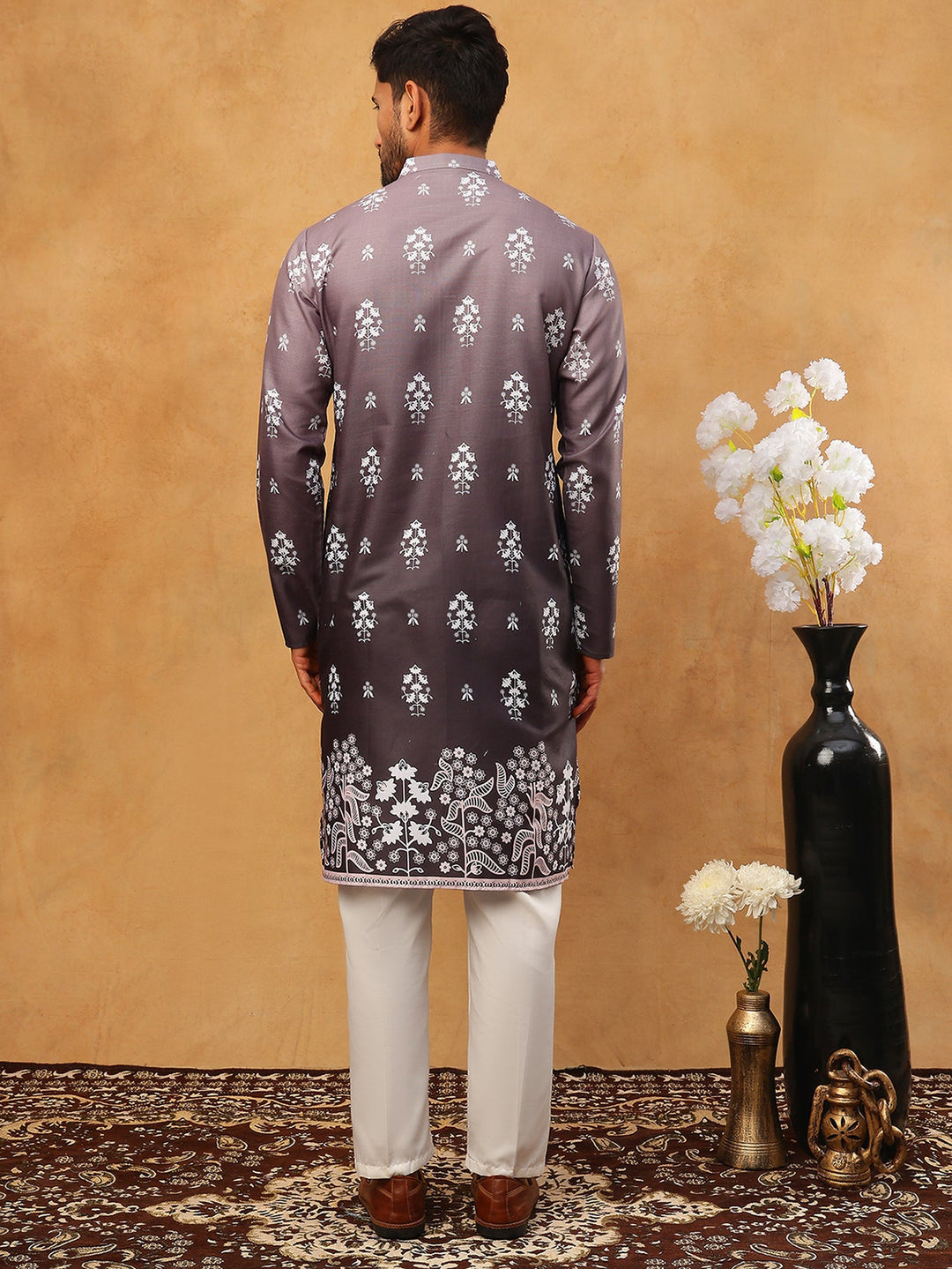 Printed Cotton Blend Kurta Pyjama Set