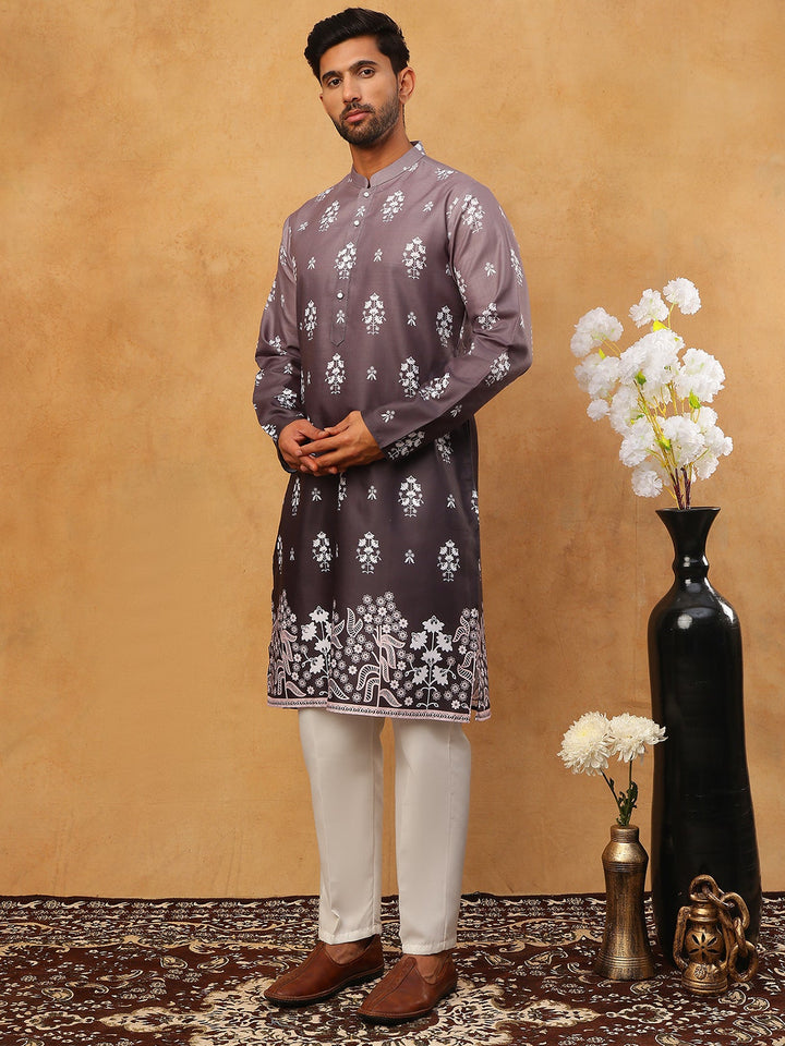 Printed Cotton Blend Kurta Pyjama Set