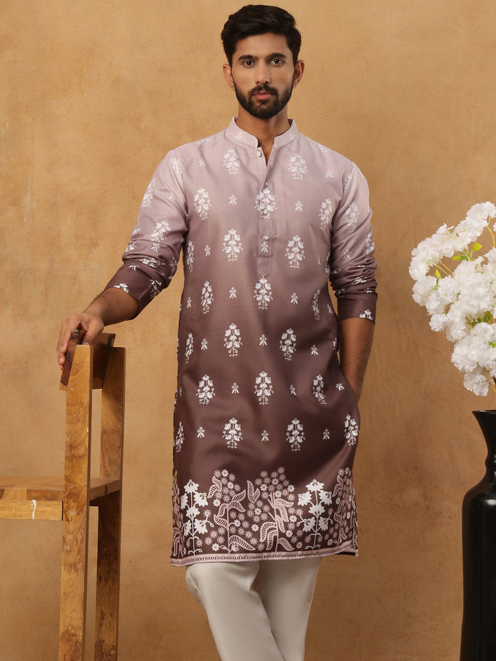 Printed Cotton Blend Kurta Pyjama Set