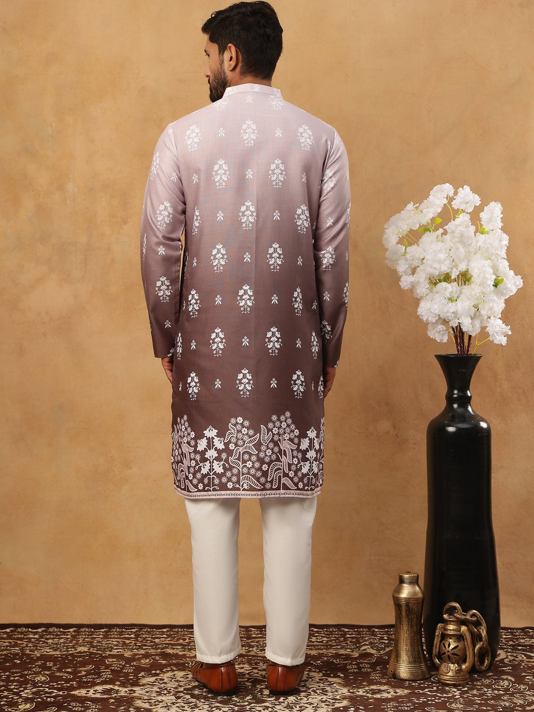 Printed Cotton Blend Kurta Pyjama Set