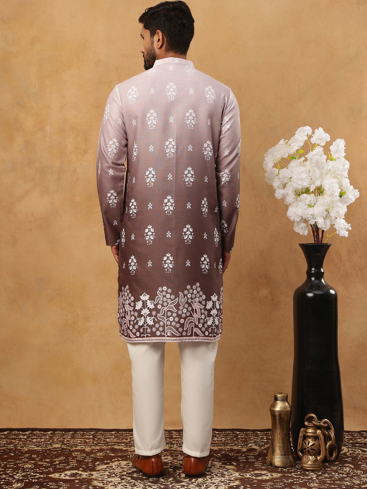 Printed Cotton Blend Kurta Pyjama Set