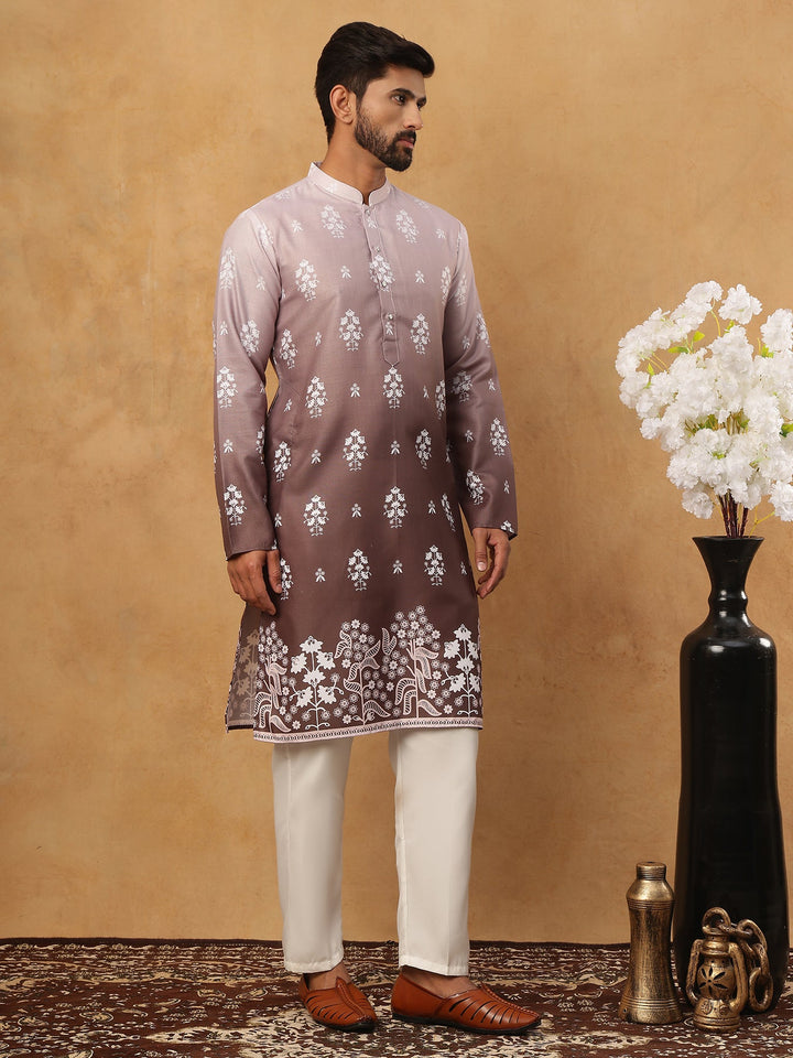 Printed Cotton Blend Kurta Pyjama Set