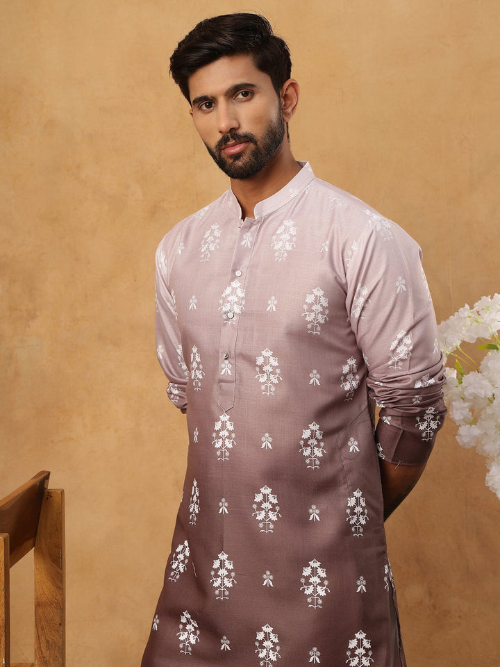 Printed Cotton Blend Kurta Pyjama Set