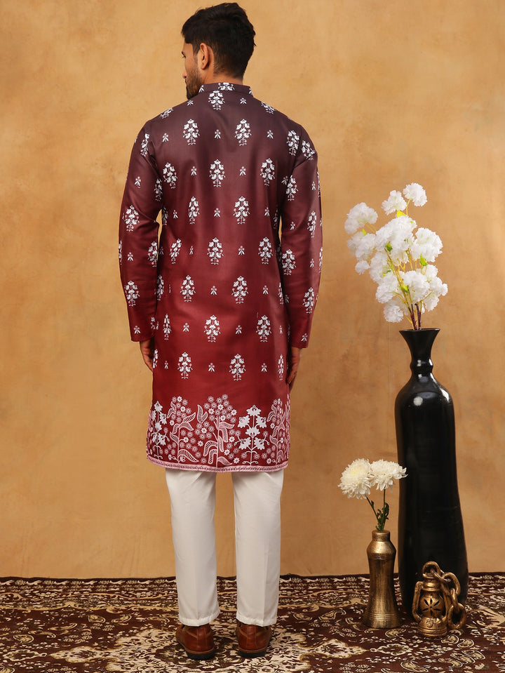 Printed Cotton Blend Kurta Pyjama Set
