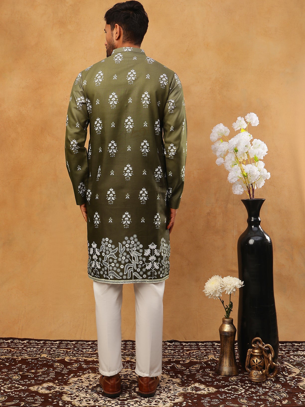 Printed Cotton Blend Kurta Pyjama Set