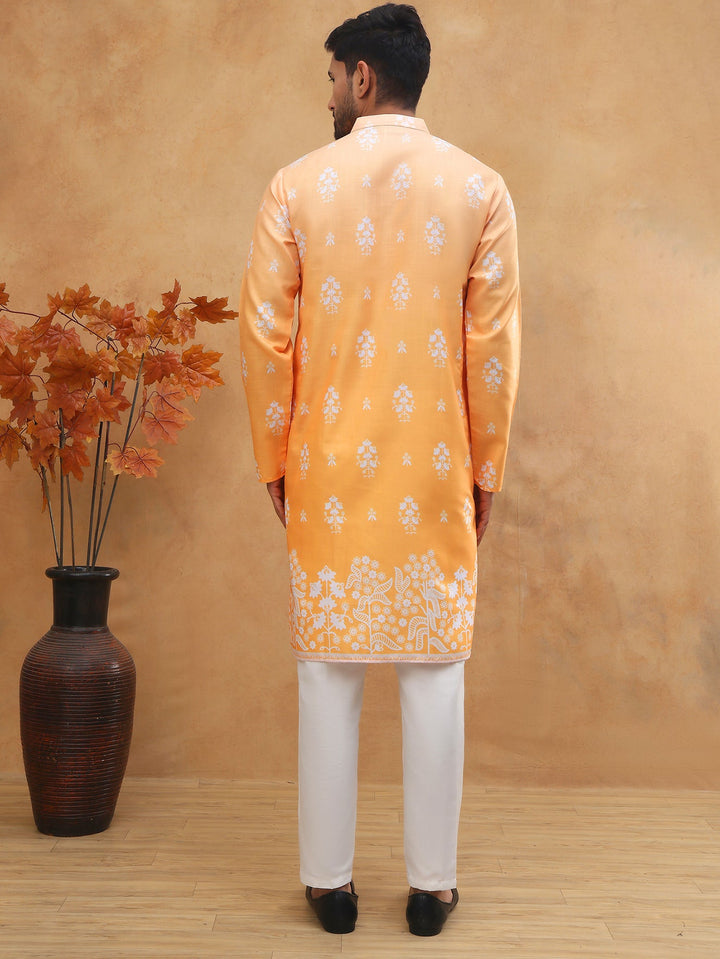 Printed Cotton Blend Kurta Pyjama Set