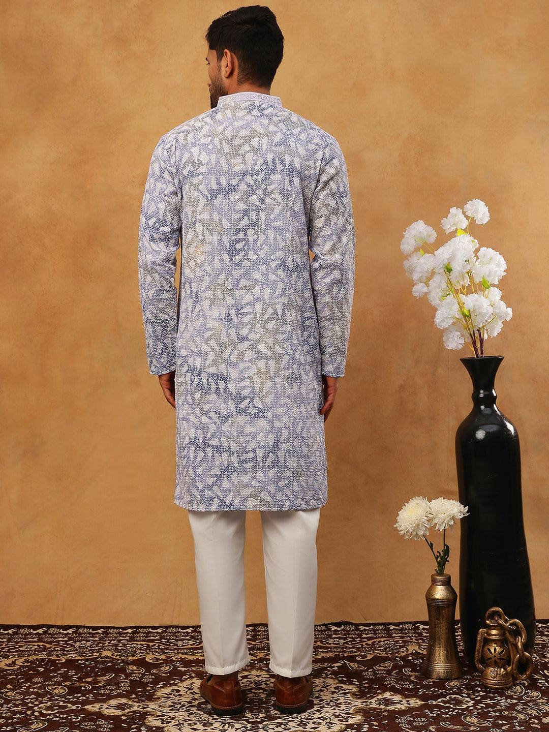 Printed &amp; Embroidered Kurta Pyjama Set