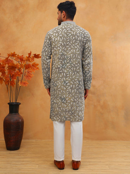 Printed & Embroidered Kurta Pyjama Set