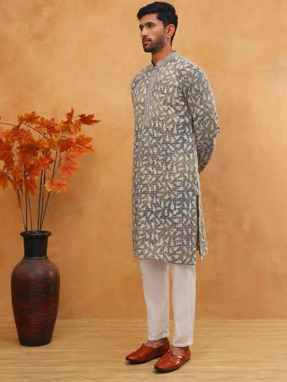 Printed & Embroidered Kurta Pyjama Set