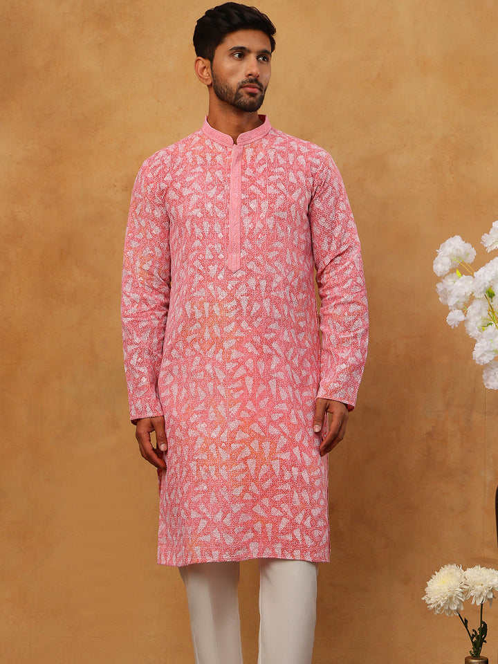 Printed &amp; Embroidered Kurta Pyjama Set