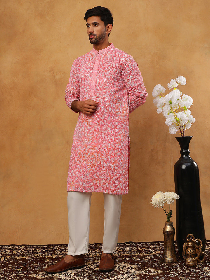 Printed &amp; Embroidered Kurta Pyjama Set