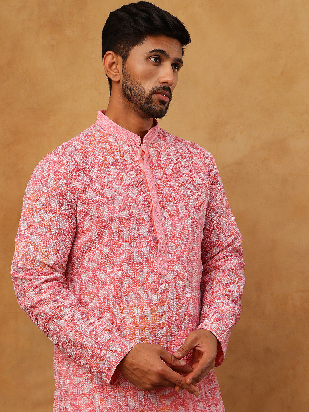 Printed &amp; Embroidered Kurta Pyjama Set