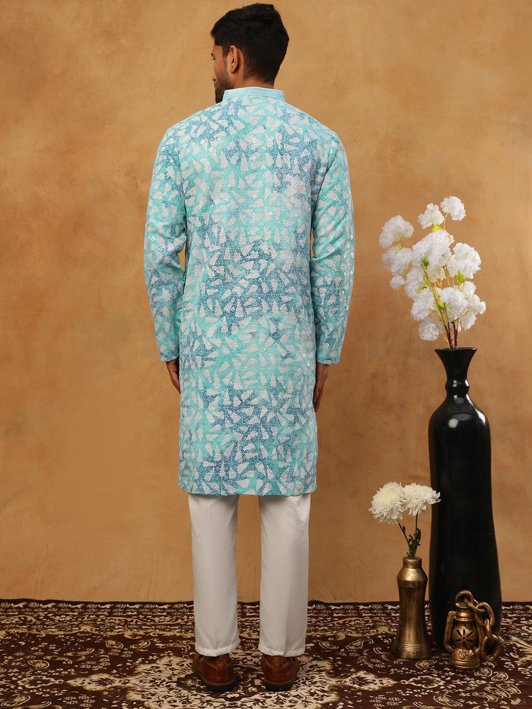 Printed &amp; Embroidered Kurta Pyjama Set