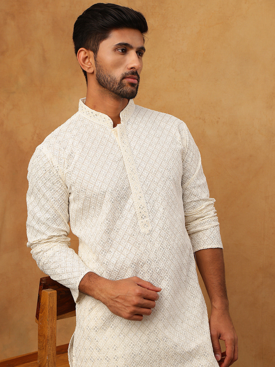 Men’S Ethnic Cotton Embroidered Kurta Pyjama