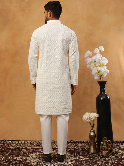 Men’S Ethnic Cotton Embroidered Kurta Pyjama