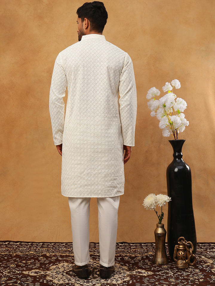 Men’S Ethnic Cotton Embroidered Kurta Pyjama