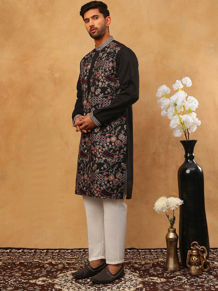 Premium Silk Blend Embroidered Kurta Pyjama