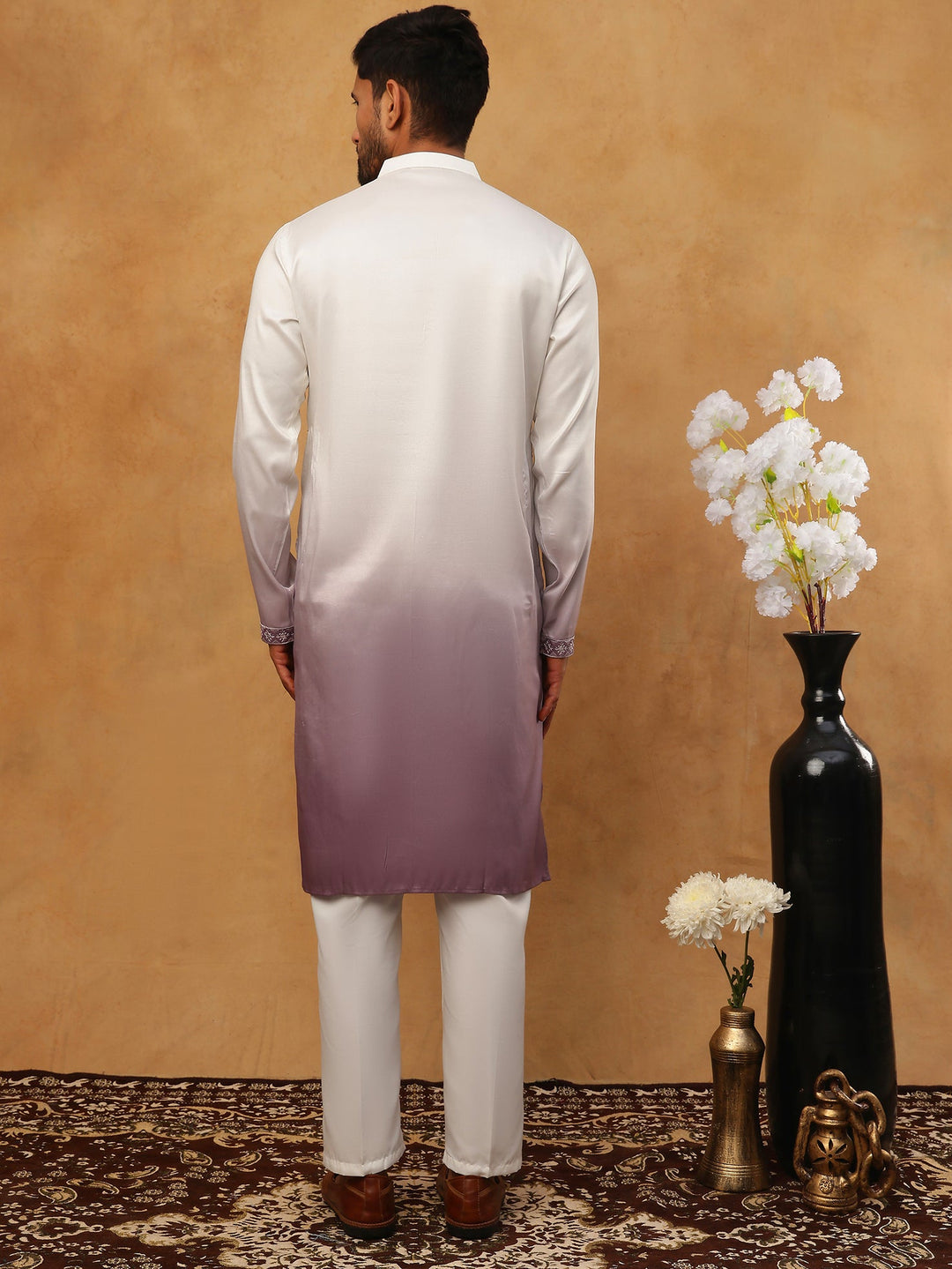 Festive Wear Silk Blend Embroidered Kurta Pyjama