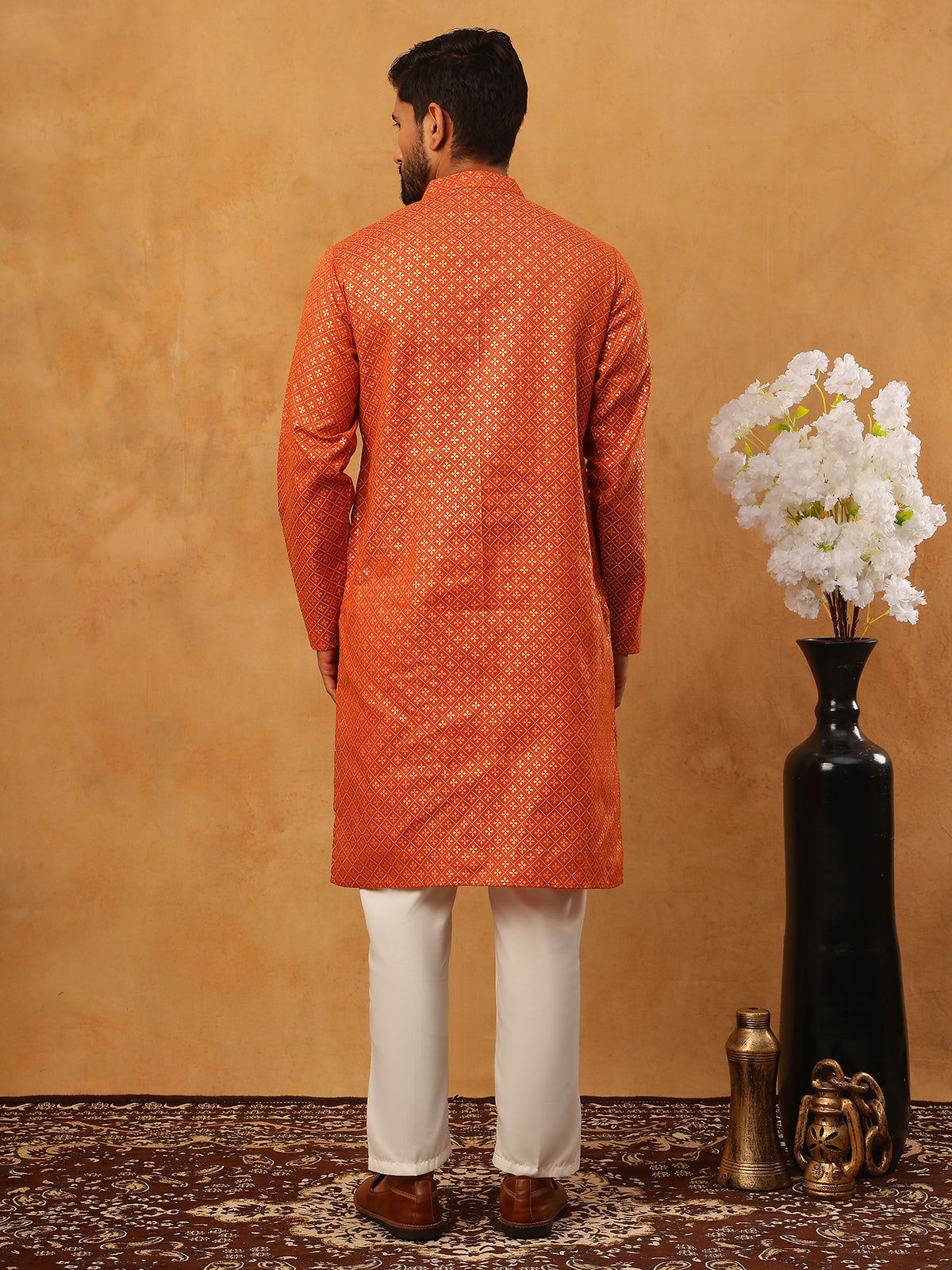 Festive Cotton Blend Printed Kurta Pyjama Set