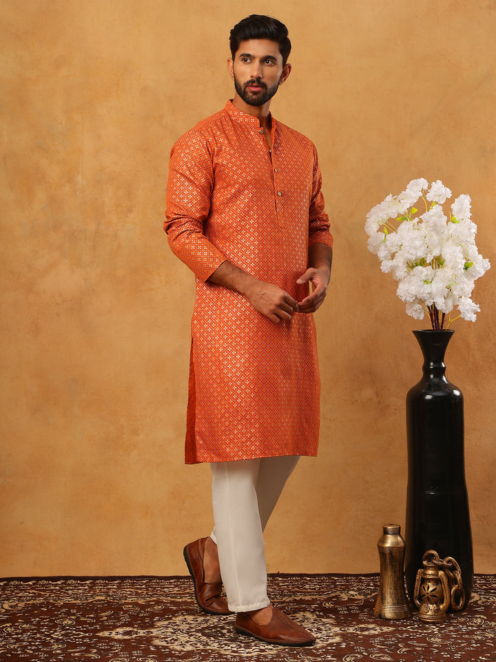 Festive Cotton Blend Printed Kurta Pyjama Set