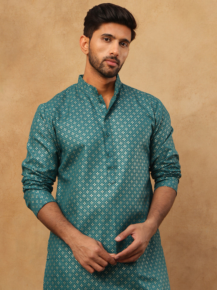 Festive Cotton Blend Printed Kurta Pyjama Set