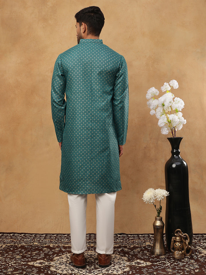 Festive Cotton Blend Printed Kurta Pyjama Set