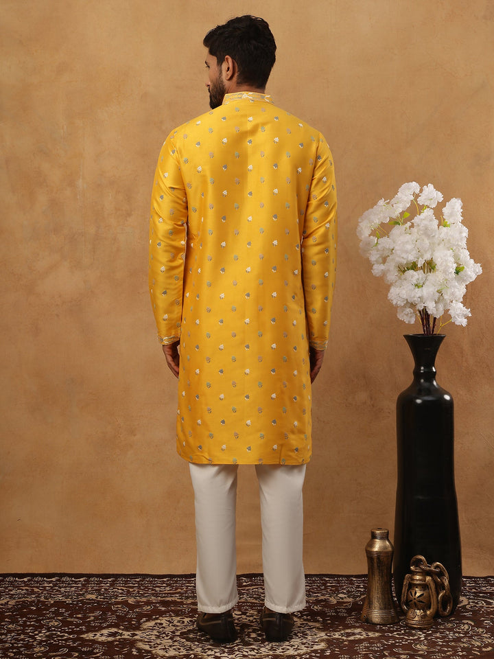 Men’S Festive Rubber Print Kurta Pyjama