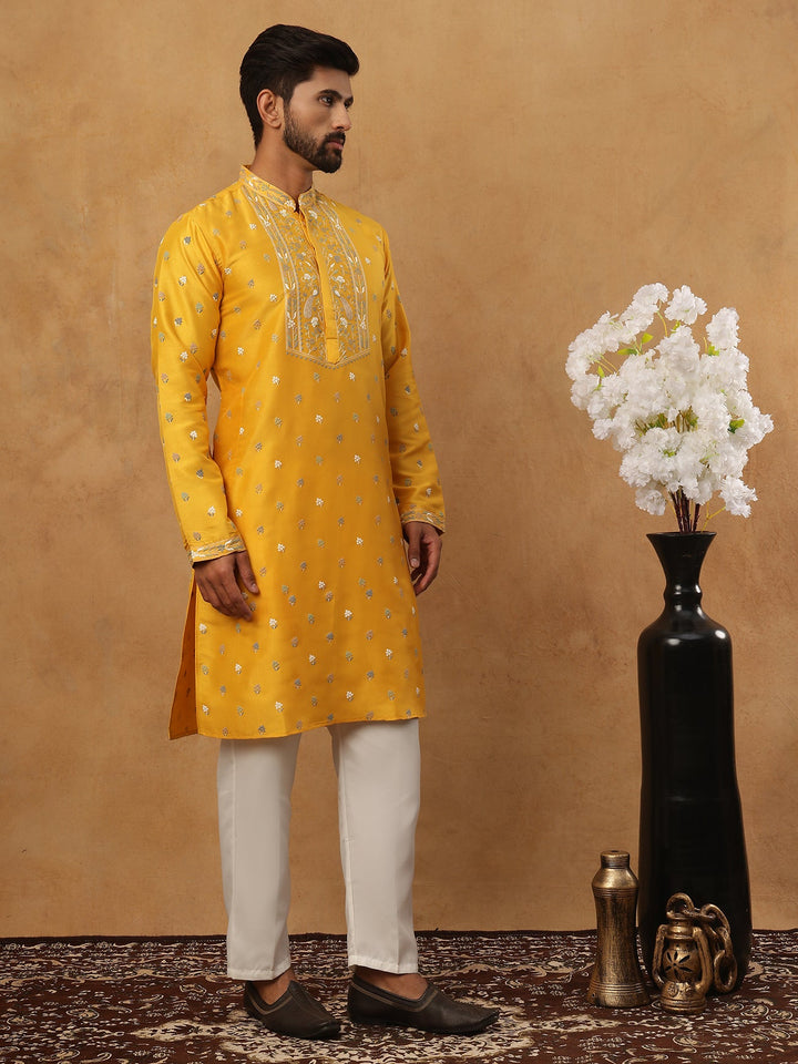 Men’S Festive Rubber Print Kurta Pyjama