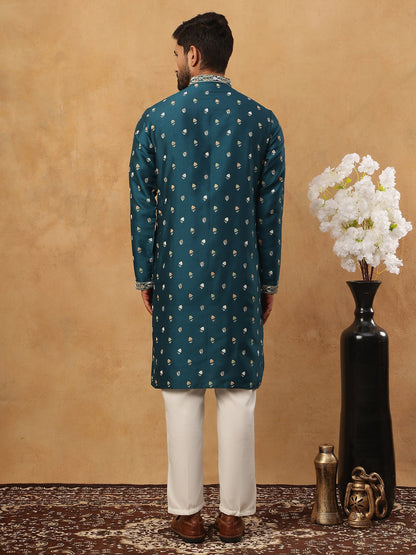 Men’S Festive Rubber Print Kurta Pyjama