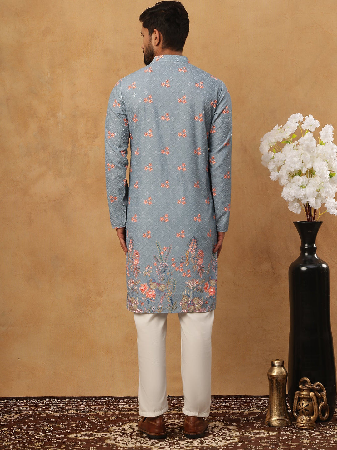 Festive Cotton Blend Printed Kurta Pyjama Set