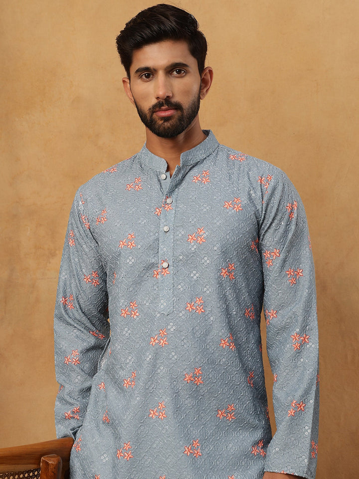 Festive Cotton Blend Printed Kurta Pyjama Set