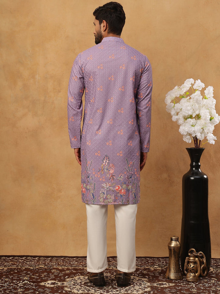 Festive Cotton Blend Printed Kurta Pyjama Set