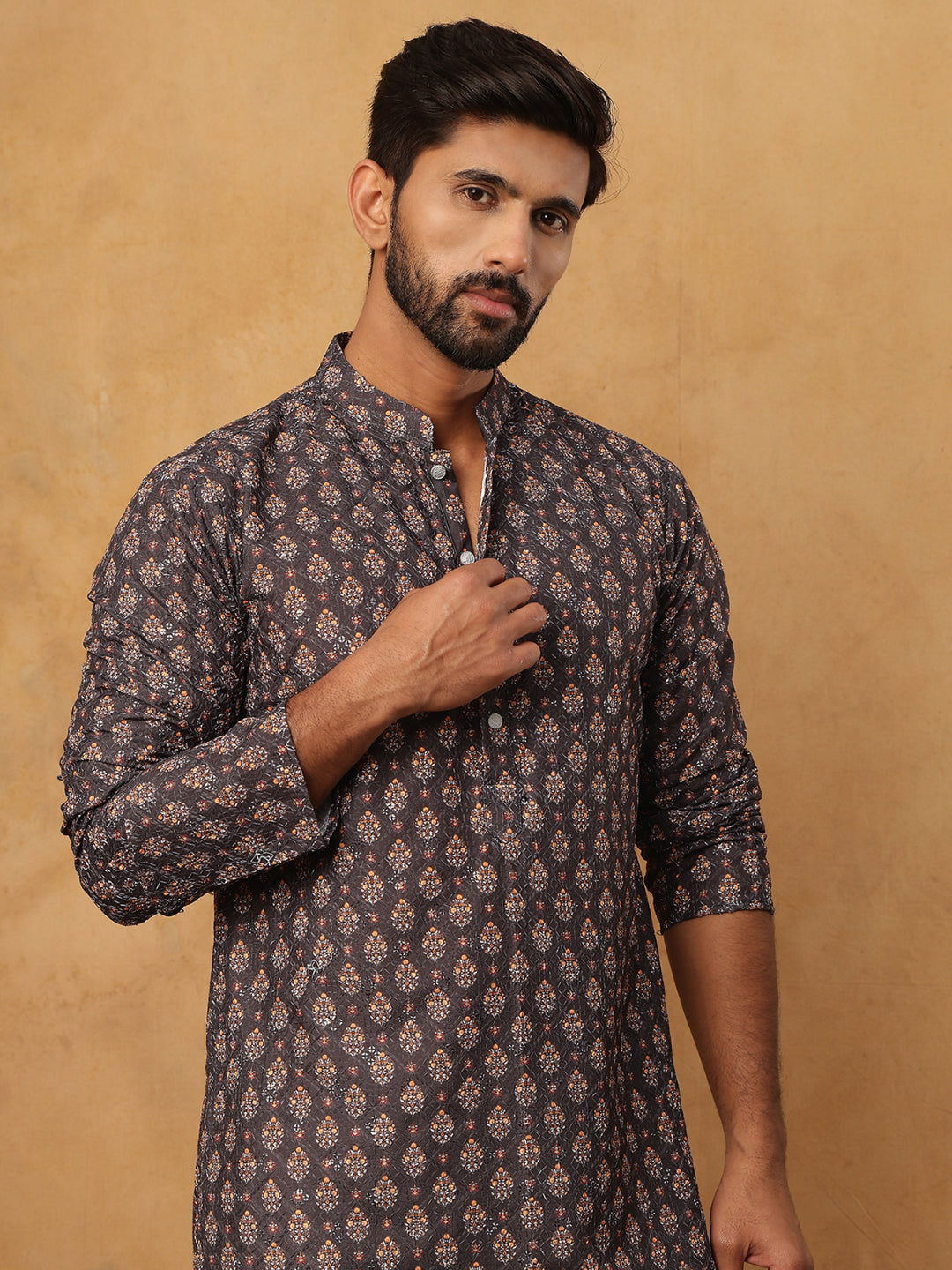 Festive Cotton Blend Printed Kurta Pyjama Set