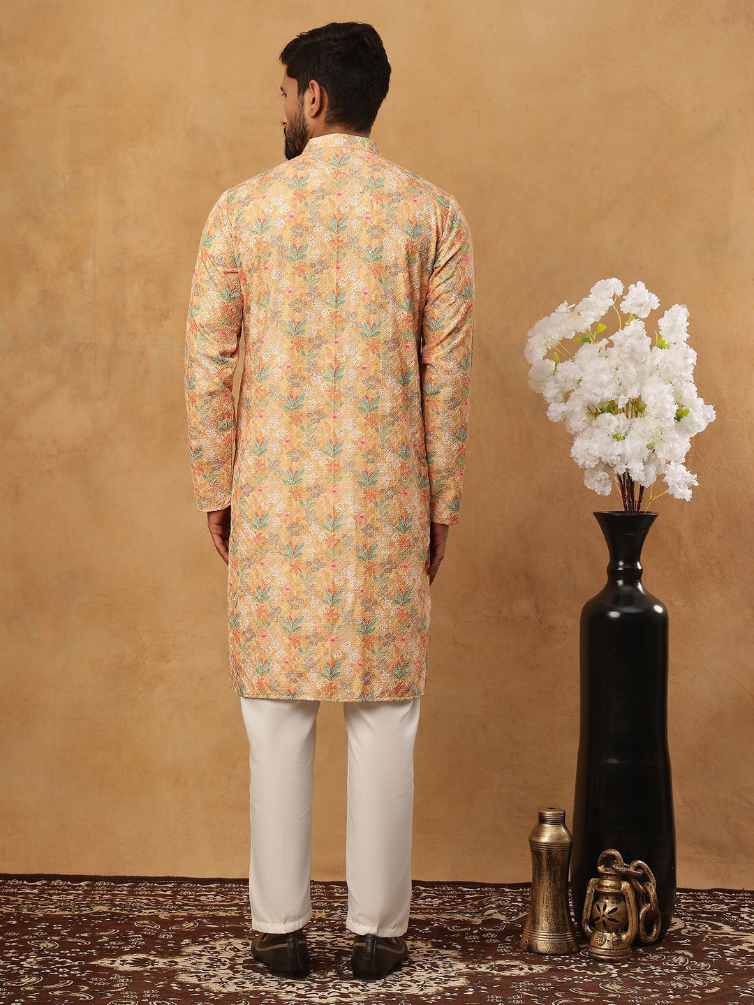 Festive Cotton Blend Printed Kurta Pyjama Set