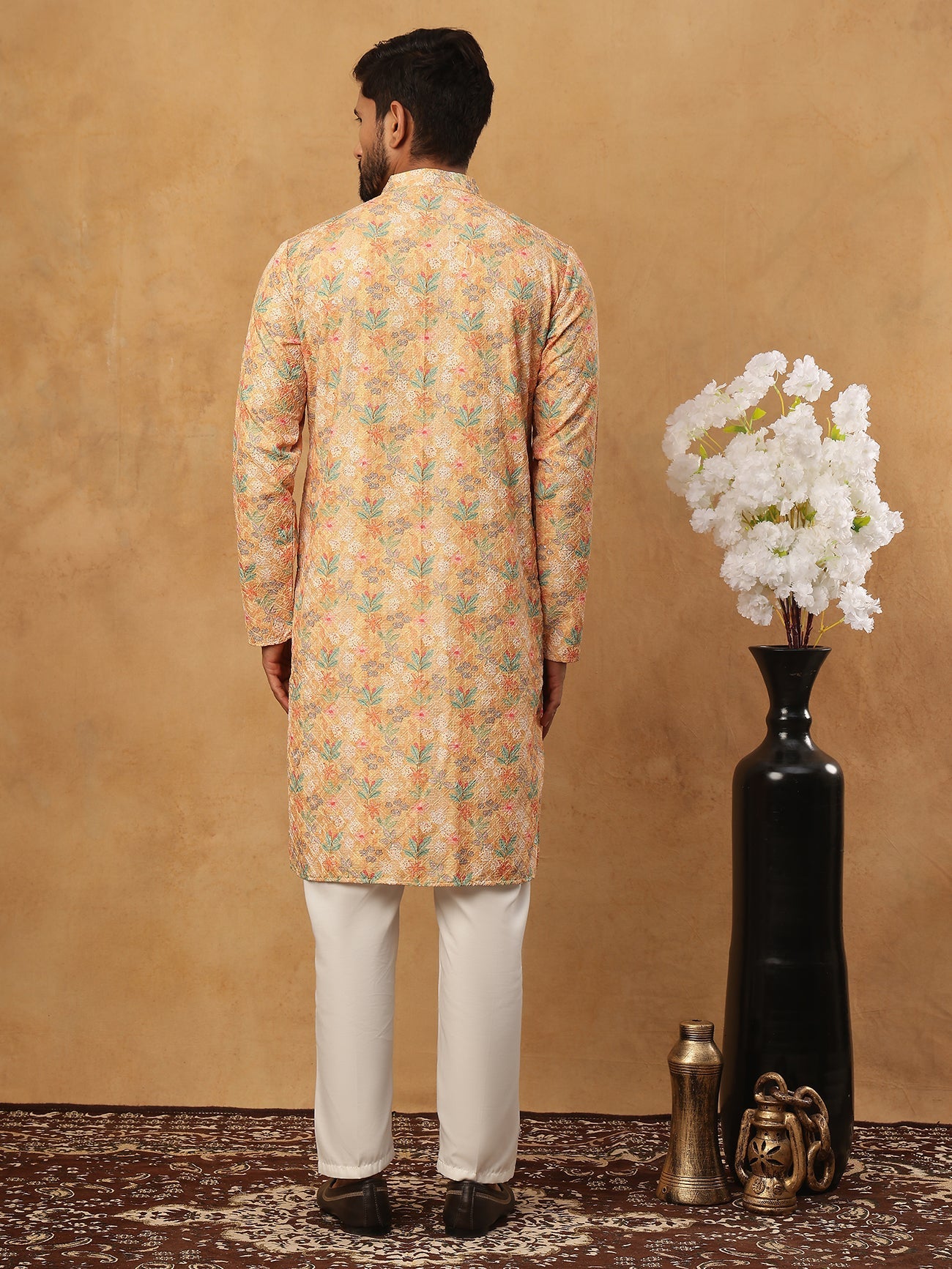Festive Cotton Blend Printed Kurta Pyjama Set