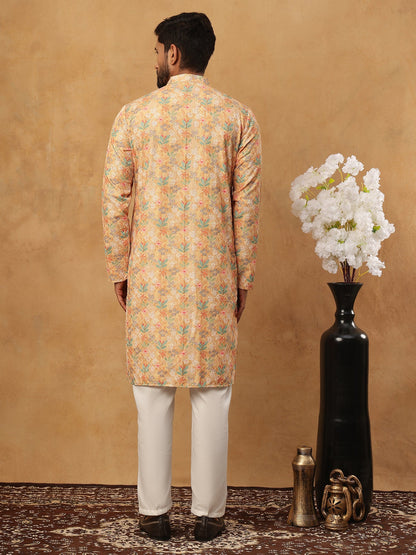 Festive Cotton Blend Printed Kurta Pyjama Set